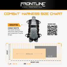 Load image into Gallery viewer, Frontline 105CFTB Combat Vest Style Harness with Front Side D-Rings and Suspension Trauma Straps Universal