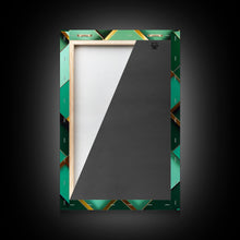 Load image into Gallery viewer, Emerald Green Geometric Abstract Art, Framed Canvas Print, Ready To Hang Framed Wall Art, Living Room Wall Hanging