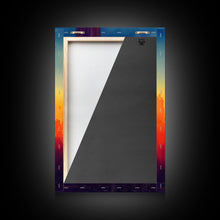 Cargar imagen en el visor de la galería, Chicago at sunset concept art, synthwave style, framed canvas print, ready to hang wall art with frame