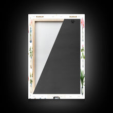 Carregar imagem no visualizador da galeria, 3 Piece Set, Cute Kawaii Floral Print, Flowers In Vases, Framed Wall Art, Canvas Print, Botanical Wall Decor, Dried Flower Large Art