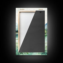 Carregar imagem no visualizador da galeria, Framed Canvas Wall Art Set of 3 Mint Green Forest Mountain Nature Landscape Prints Minimalist Modern Art Woodland Nursery Wall Art