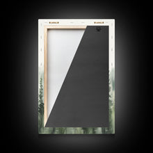 Carregar imagem no visualizador da galeria, Framed Canvas Wall Art Set of 3 Emerald Green Pine Tree Mountain Range Nature Landscape Prints Minimalist Modern Art Woodland Nursery Decor