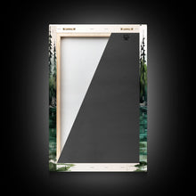 Carregar imagem no visualizador da galeria, 3 Panel Framed Canvas Print Wall Art Set of 3 Emerald Green Mountain Forest Lake Landscape Minimalist Modern Art Nature Wall Decor Pine Tree