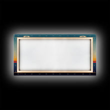 Load image into Gallery viewer, Beautiful Art deco style watercolor sunset, framed canvas print, ready to hang framed wall art