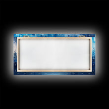 Carregar imagem no visualizador da galeria, A Winter Scene, Framed Canvas Print, Mosaic Style Painting Print, Stained Glass Style Art, Above Mantle Art, Living Room Decor