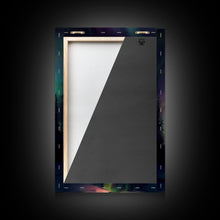 Carregar imagem no visualizador da galeria, Aurora Borealis, Northern Lights Art, framed canvas print, snow capped mountain landscape art