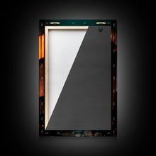 Load image into Gallery viewer, Art Deco Cyberpunk Cityscape Canvas Print, Scifi art, cool wall art for mancave, dystopian art, architecture