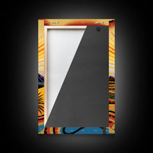 Carregar imagem no visualizador da galeria, Art Deco Style Desert Landscape Painting Canvas Print, Framed Canvas Art, Unique Arizona Pueblo Style Southwestern Art