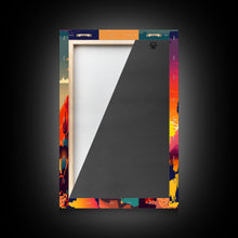 Load image into Gallery viewer, Art Deco Minimalism Desert Art, 3 Piece Triptych Art, Framed Canvas Prints, Multi-Panel Art, Desert Prints, Arizona Art, Western Decor