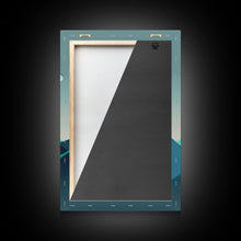 Load image into Gallery viewer, Emerald Green Pacific Northwest Art, Minimalist Boho Style Forest Landscape, Framed Canvas Art, Abstract Art, Green Mountains