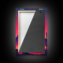 Carregar imagem no visualizador da galeria, Framed Canvas Art Print - Desert Landscape at Sunset - Pop Art Style - Home Decor - Southwest Art, California Desert Decor