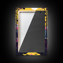 Load image into Gallery viewer, Colorful Pop Art Picture of a Mountain and Forest Landscape, Framed Canvas Print, Surrealist High Contrast Cel Shaded Landscape Art