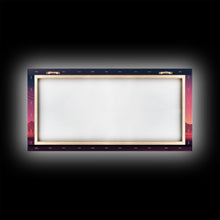 Load image into Gallery viewer, Art Deco Cyberpunk Diner, Wild West Mashup Art, Framed Canvas Print, Neon Art, Wild West Concept Art