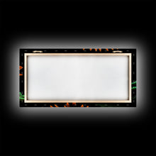 Load image into Gallery viewer, Neon Flowers Wall Art, Framed Canvas Print, Original Flower Painting, Mother's Day Gift, Floral Decor, Black Background Flower Art