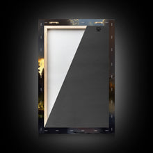 Carregar imagem no visualizador da galeria, Framed Canvas Wall Art Wood Panel Effect Mountain Range Top Print Modern Art Rustic Decor for Living Room, Original Mountain Painting