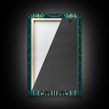 Load image into Gallery viewer, Art Deco Pattern Wall art, Framed Canvas Print, Art Deco, Green colors art, Patterns art, Office wall art, Wonderful art, Stained glass art