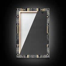 Load image into Gallery viewer, Art Deco Pattern Wall art - Framed Canvas Print - Art Deco - Abstract art - Gold & gray art - MCM Art - Original painting - Geometric art