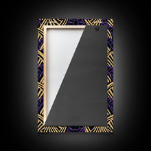 Load image into Gallery viewer, Art Deco Pattern Wall art - Framed Canvas Print - Art Deco - Original painting - Wall art - Office decor - Gold & purple art - Abstract art