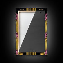 Load image into Gallery viewer, Art Deco Pattern Wall art - Framed Canvas Print - Art Deco - Black art - Bright colors - Pink & gold art - Office decor - Abstract nature