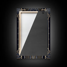 Carregar imagem no visualizador da galeria, Art Deco Wall art, Framed Canvas Print, Art Deco, Gold & blue art, Guest room art, Midcentury Modern, Stained glass art, Original painting