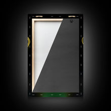 Carregar imagem no visualizador da galeria, 3D Trophy Wall Decor, Yellow Art Print, Glowing Art, Minimalist Print, Wall Decor, Canvas Print, Wall Art, Framed Canvas