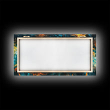 Carregar imagem no visualizador da galeria, Abstract Tropical Wall Art, Palm Trees Wall Decor, Blue Abstract Art, Panoramic Wall Decor, Canvas Print, Wall Art, Framed Canvas Art