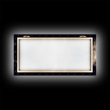 Load image into Gallery viewer, Black Yellow Locomotive Wall Decor, Railroad Wall Decor, Railway Wall Art, Panoramic Wall Decor, Canvas Print, Wall Art, Framed Canvas Art