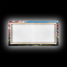 Cargar imagen en el visor de la galería, Cherry Blossom Art, Mountains Wall Art, Spring Art, Panoramic Art, Wall Art, Canvas Art, Landscape Art, Teacher Gift, Family Room Art