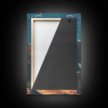 Load image into Gallery viewer, Back Yard Chillin', Summer Vibes, Framed Canvas Print, Retro Midcentury Modern BBQ Art, BBQ During An Eclipse, Liminal Art, Minimalist MCM