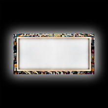 Carregar imagem no visualizador da galeria, Art Deco Stained Glass Style Christmas Village - Framed Canvas Print - Retro Xmas Art - Christmas Decor - Christmas Wall Art - Christmas Art