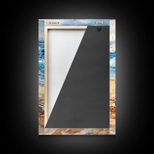 Cargar imagen en el visor de la galería, Christmas tree with surfboards on the beach, Framed Canvas Print tropical holiday wall art perfect beach Christmas decor holiday gift idea