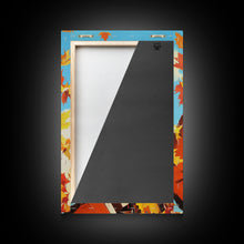 Load image into Gallery viewer, Autumn Cowboy Holiday Decor Framed Canvas Print with Leaves, Colorful Seasonal Wall Art Gift Idea 2024