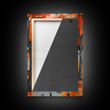 Carregar imagem no visualizador da galeria, Autumn Village Scene Framed Canvas Print Tall Art With Fall Leaves And Pumpkins, Cozy Wall Art For Seasonal Farmhouse Decor