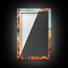 Load image into Gallery viewer, Country fall harvest framed canvas print pumpkins and a serene autumn landscape perfect seasonal wall art for rustic farmhouse home decor