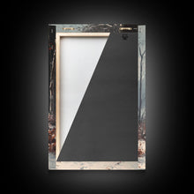 Carregar imagem no visualizador da galeria, Framed Canvas Print of a Snowy Path with Trees and Red Leaves, Winter Wall Art, Moody Landscape, Best Gift Idea, Modern Christmas Decor