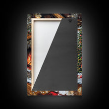 Load image into Gallery viewer, Cozy Cabin Fireplace With Christmas Tree Framed Canvas Print Christmas Wall Art Farmhouse Christmas Decor Holiday Gift Christmas Tree Art