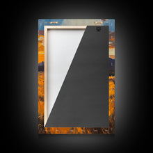 Load image into Gallery viewer, Cowboy Riders at Dusk Framed Canvas Print, Warm Sunset Western Scene with Riders on the Plains, Fall Decor Ranch Homes and Country Wall Art