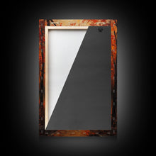 Carregar imagem no visualizador da galeria, Autumn Cabin with Pumpkins Framed Canvas Print, Warm Fall Countryside Scene with Golden Leaves, Cozy Rustic Farmhouse Wall Art Decor