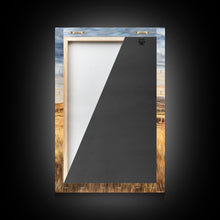 Load image into Gallery viewer, Cowboy leading cattle across golden prairie, Framed Canvas Print, western landscape wall art for rustic farmhouse decor, gift idea holiday