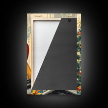 Carregar imagem no visualizador da galeria, Mid-Century Family Christmas Celebration with Turntable and Christmas Tree, Retro Holiday Wall Art, Framed Canvas Print