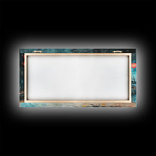 Load image into Gallery viewer, Framed Canvas Print Full Moon Lanterns on Boats, Dreamy Night Scene, Watercolor Christmas Art, Unique Holiday Decor, Coastal Christmas