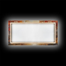 Load image into Gallery viewer, Autumn Bridge Over Quiet River Tall Art Framed Canvas Print Serene Fall Landscape With Colorful Foliage And Peaceful Reflections