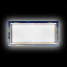 Cargar imagen en el visor de la galería, Christmas Tree on Snowy Beach with Full Moon, Framed Canvas Print, Coastal Christmas Art, Nautical Holiday Decor, Winter Wonderland, Beach