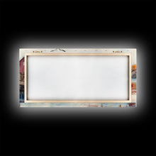 Carregar imagem no visualizador da galeria, Fishing boats in harbor with autumn trees, framed canvas print, fall coastal art, rustic nautical decor, perfect gift idea, autumn wall art