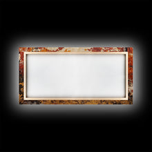 Load image into Gallery viewer, Cowboy on mountainside with red autumn leaves rugged cliffs, Framed Canvas Print, fall landscape wall art, western decor with warm colors