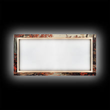 Cargar imagen en el visor de la galería, Fall On The River, Rustic Landscape Painting, Primitive Wall Art, Framed Canvas Print, retro festive holiday wall art Christmas decor