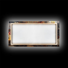 Load image into Gallery viewer, Cozy Thanksgiving Feast by Fireplace Framed Canvas Print Seasonal Wall Art, Rustic Fall Decor, Harvest Celebration Art Print for Home