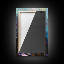 Load image into Gallery viewer, Creepy Haunted Cemetary Framed Canvas Print Halloween Art, Impasto Style Spooky Season Decor