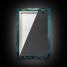 Load image into Gallery viewer, Black Cat with Piercing Eyes Against Full Moon | Halloween Wall Art | Spooky Home Decor | Creepy Black Cat Painting | Framed Canvas Print