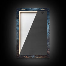 Carregar imagem no visualizador da galeria, Abandoned House Under Moon Full Halloween Art, Spooky Mansion, Haunted Home, Creepy Decor, Gothic Artwork, Framed Canvas Print